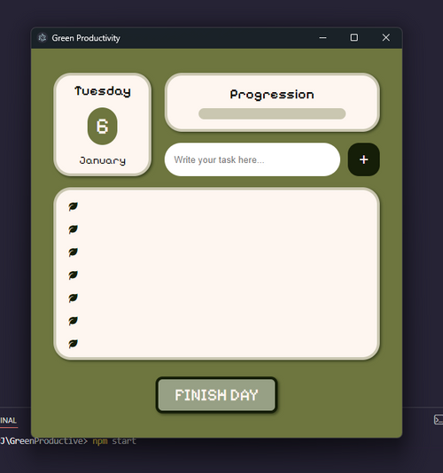 Green Productive : To-do list desktop application