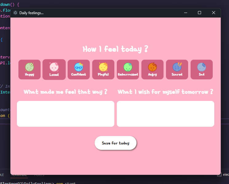 Daily Feelings : Journal your emotions of the day