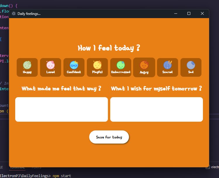 Daily Feelings : Journal your emotions of the day