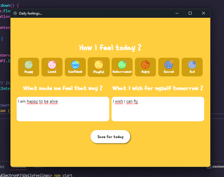 Daily Feelings : Journal your emotions of the day