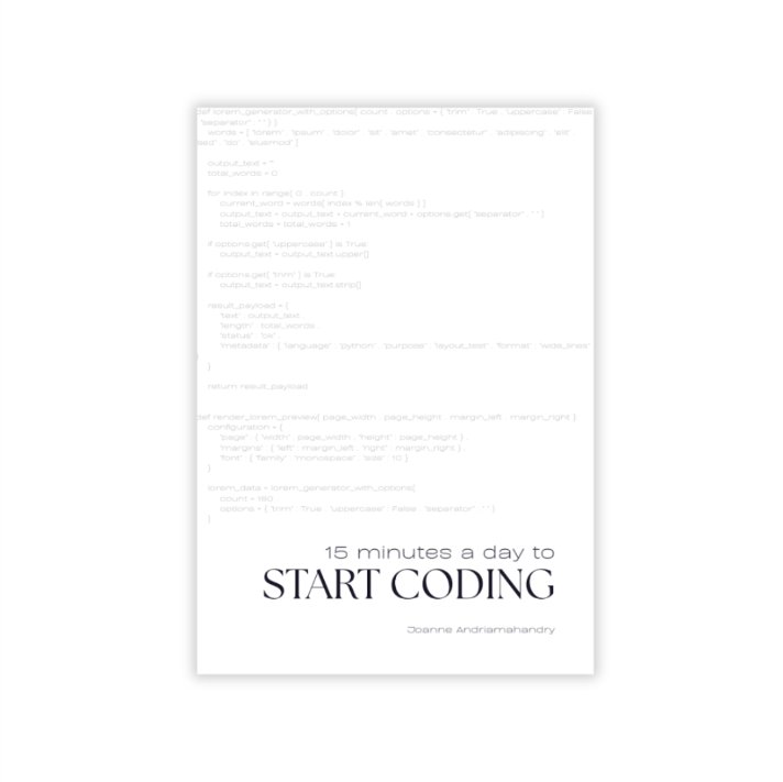 15 Minutes a Day to Start Coding (PRINTED)